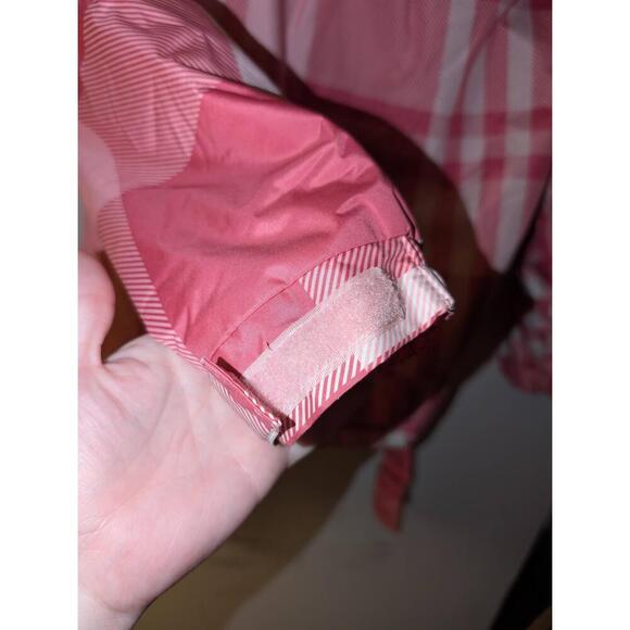 Free Country Girls Ski Jacket Size Large Pink Plaid Hooded Inner Pockets Outdoor - Picture 10 of 10